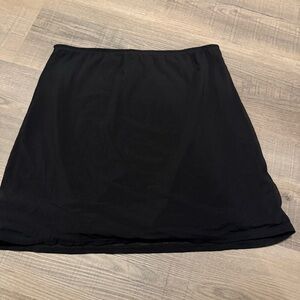Urban Outfitters Black Women's Basic Silkish Slip/Sheerish Style Mini Skirt